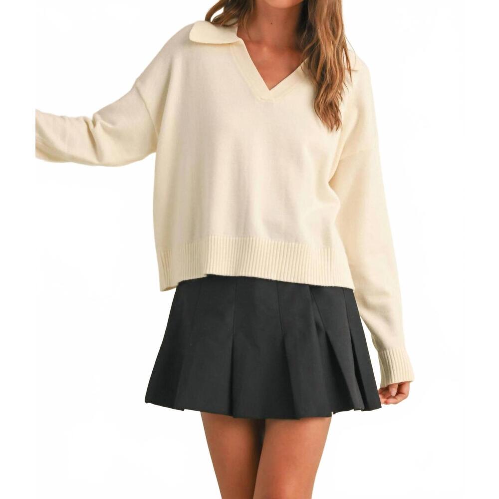 NEW MIOU MUSE knitted top soft sweater in cream